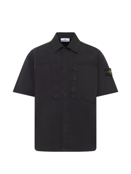Cămașă Stone Island din țesătură twill cu strasuri negru