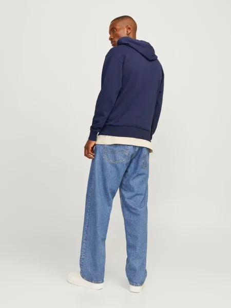 JACK & JONES Majica JJECALEB mornarska / limona bela