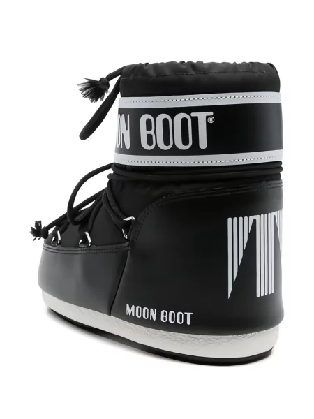 Čizmice Moon Boot s vezicama s čipkom s autogramom crna