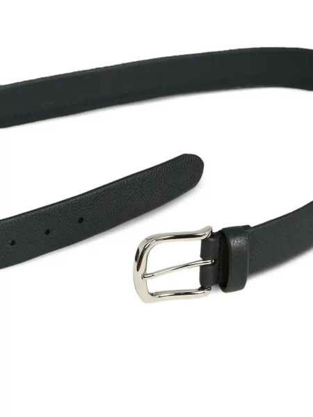 Cu centură curea Kiton din piele negru