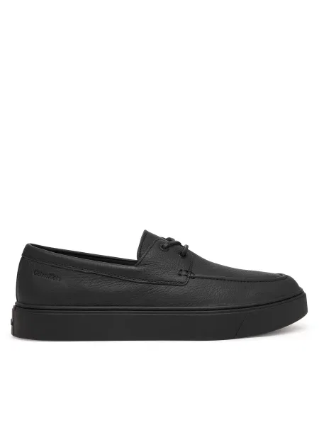 Polobotky Calvin Klein Hybrid Clean Boat Shoe Lth černá