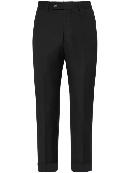 Vlněné zúžené kalhoty Brunello Cucinelli černé
