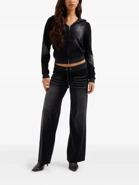 Велур бягане панталон Juicy Couture черно