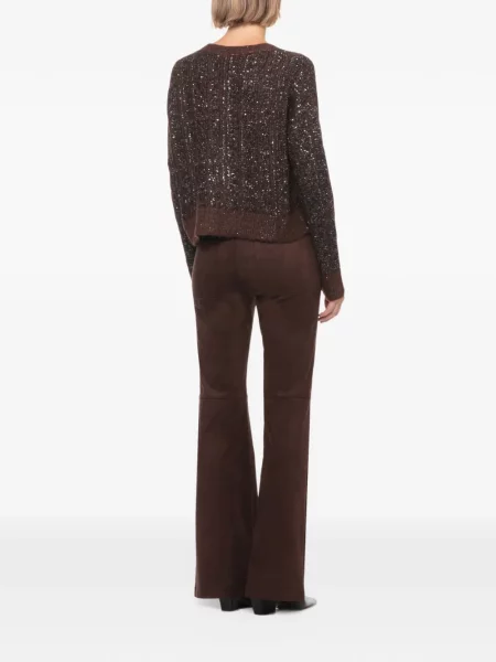 Cardigan D.exterior cu paiete tricotate maro