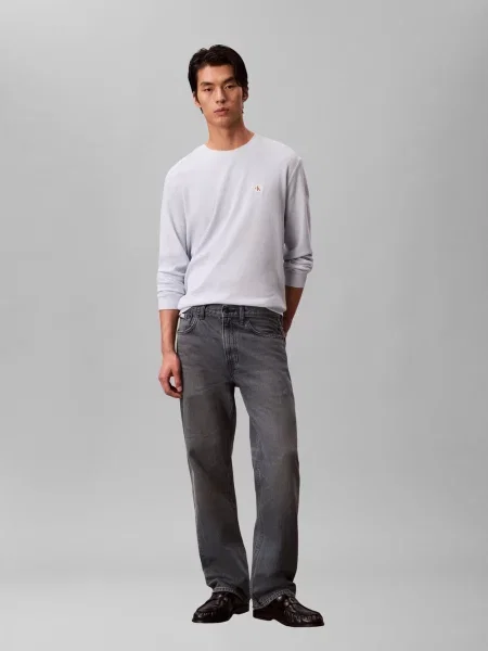 Calvin Klein Jeans koszula z długim rękawem Mężczyźni wypukły wzór tkaniny S niebieski