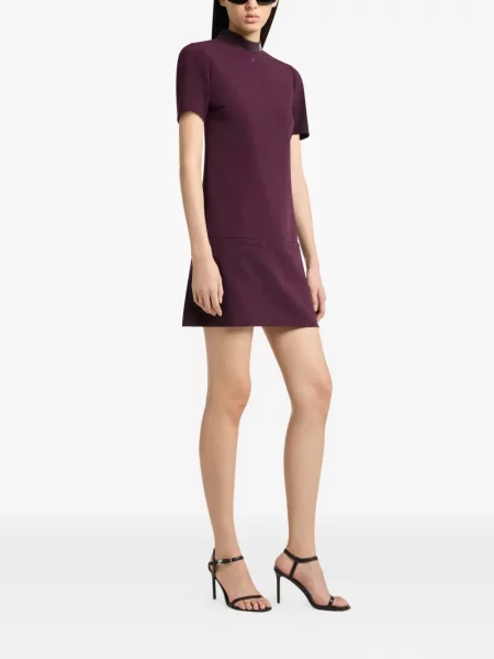 Gulerat rochie mini Courreges în linie A violet