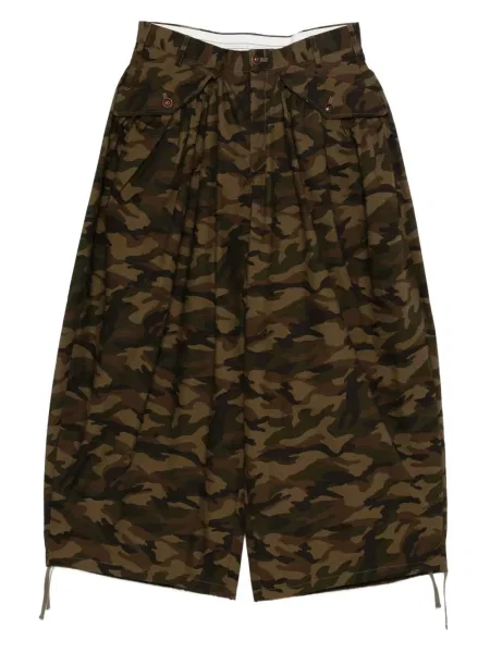 Pantaloni Khoki cu model camuflaj verde