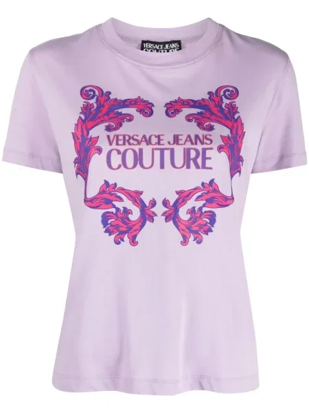 Tricou Versace Jeans Couture cu imagine violet