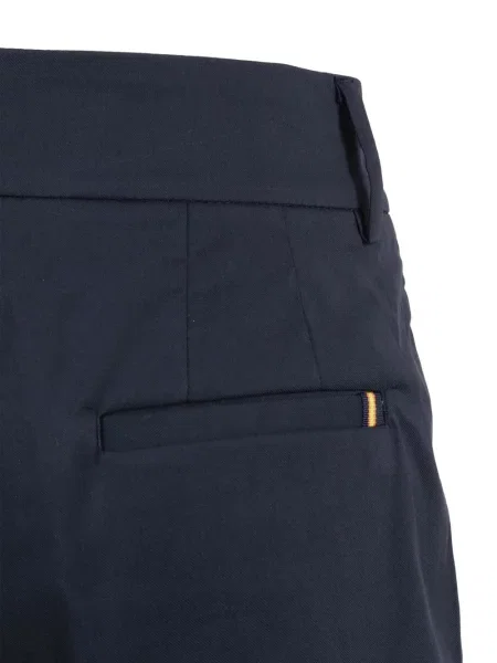 Pantaloni chino K-way plisate din țesătură twill albastru