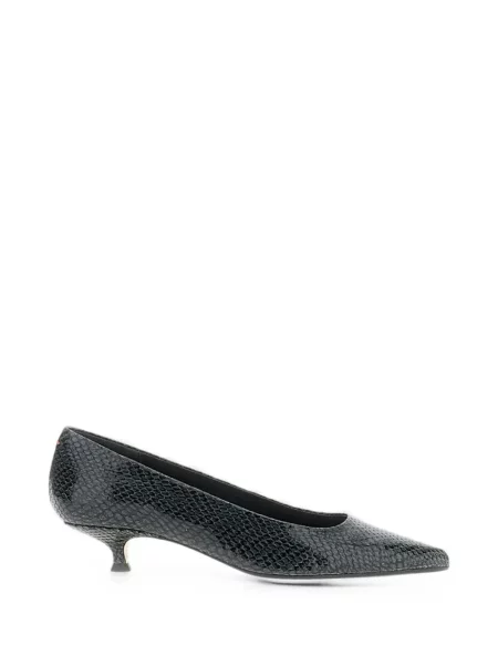 Pantofi cu toc Aeyde cu imagine cu model piele de șarpe verde