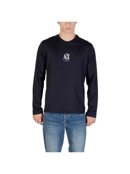 Tričko Eax s dlouhými rukávy černé