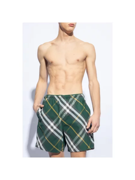 Kąpielówki Burberry w kratę zielone