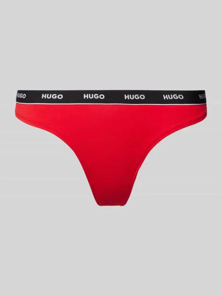 Stringi z elastycznym pasem z logo model ‘Carousel’ Hugo czerwone