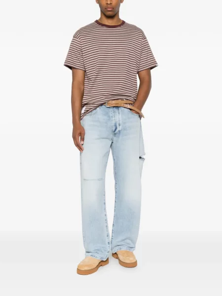 Traperice ravnih nogavica Icon Denim s izlizanim efektom plava