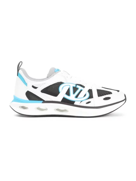 Sneakersy Valentino Garavani skórzane z siateczki białe