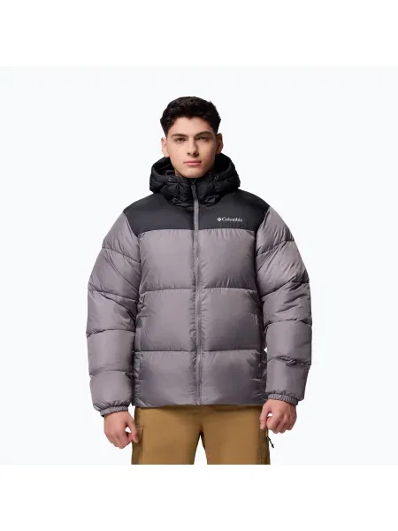 Geacă căptușită pentru bărbați Columbia Puffect II Hooded city grey/black negru