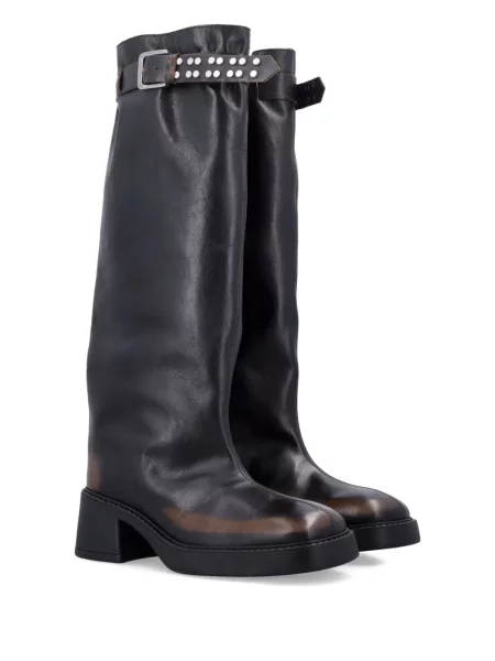 Botine Miista cu cataramă cu tepi maro