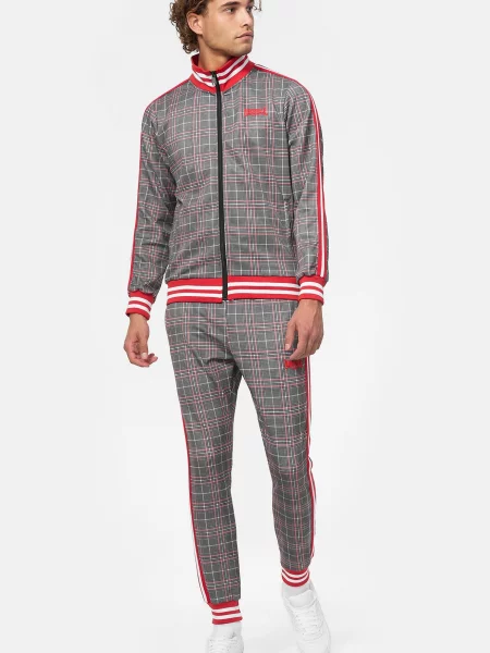 Картатий костюмний спортивний костюм Lonsdale сірий