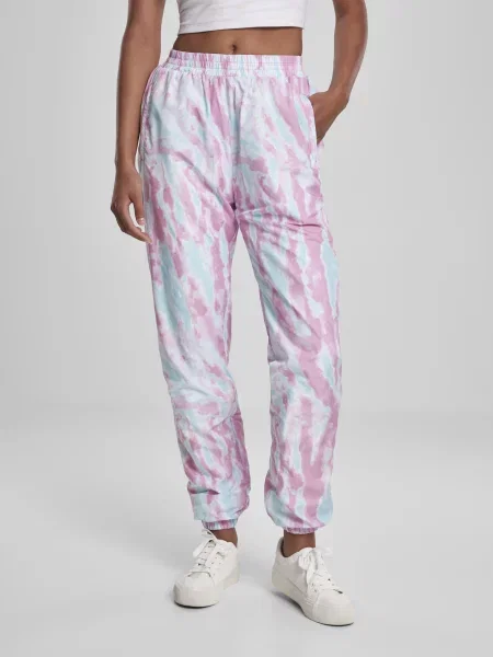 Tie dye spodnie dresowe Urban Classics wiązane do biegania szare