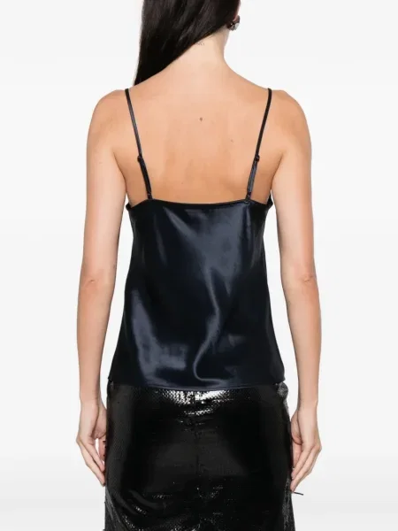 Top By Malene Birger din dantelă albastru