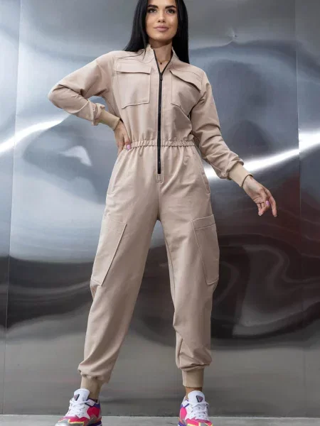 Летний комбинезон на бежевий