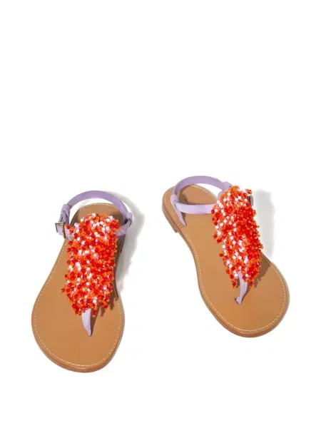 Sandale Pucci din piele cu mărgele maro