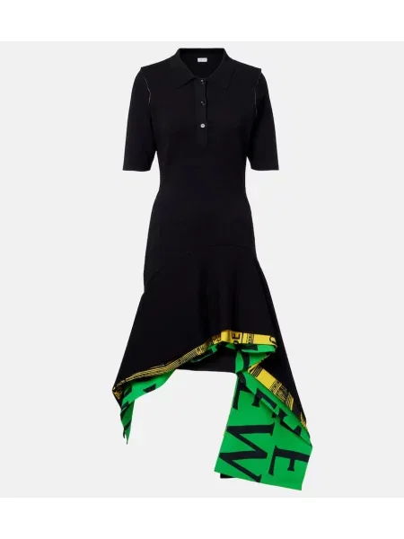 Rochie midi Loewe asimetrică până la genunchi de costum negru