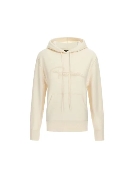 Bluza Roberto Cavalli z kaszmiru z logo beżowa