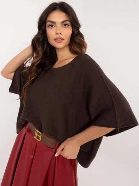 Pulover Fashionhunters scurt maro