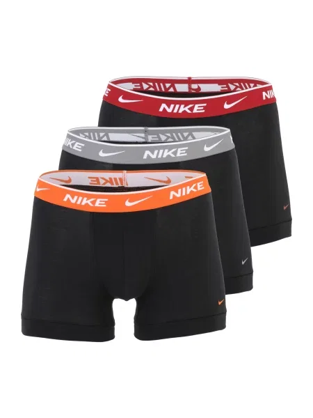 NIKE Underwear Boksarice Everyday temno siva / oranžna / rubin rdeča črna