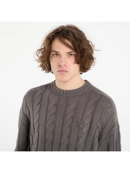Svetr Karl Kani Og Cable Knit Os Sweater Black S černý