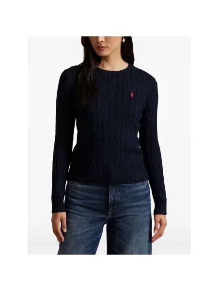 Dzianinowy sweter Ralph Lauren z długim rękawem granatowy