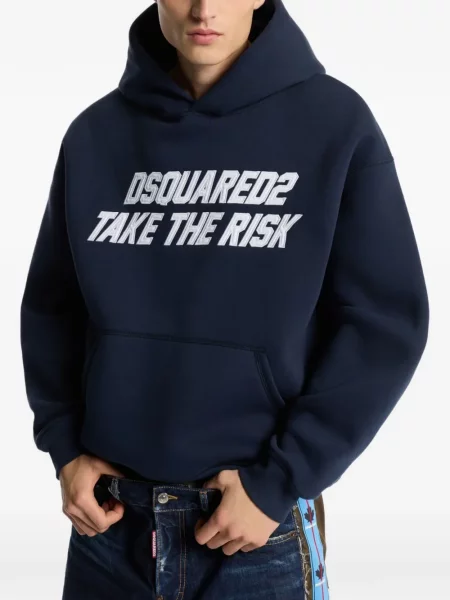 Mikina s kapucňou Dsquared2 modrá