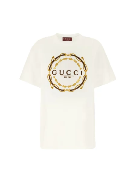 Koszulka Gucci z nadrukiem beżowa