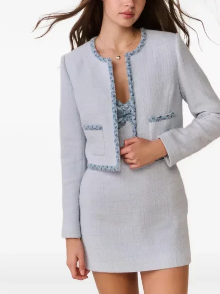 Bouclé geacă de blugi Loveshackfancy albastru