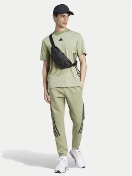 Pruhované tričko Adidas zelené