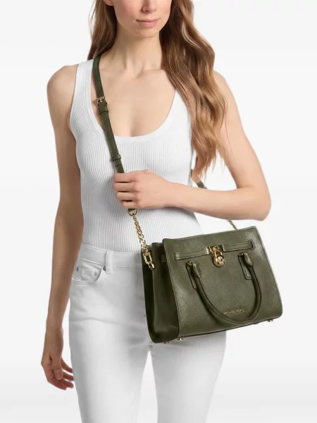 Matlasat geanta crossbody Michael Michael Kors cu autograf maro