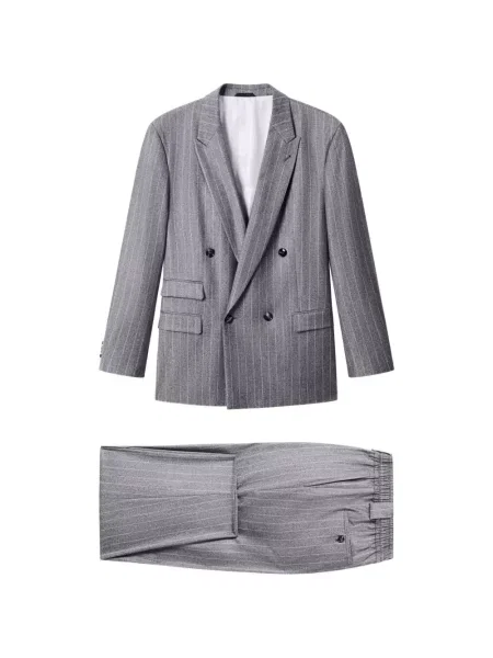 Costum Giorgio Armani cu două rânduri de nasturi gri
