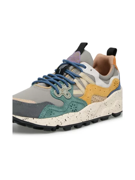 Sneakersy Flower Mountain skórzane w kwiatki szare