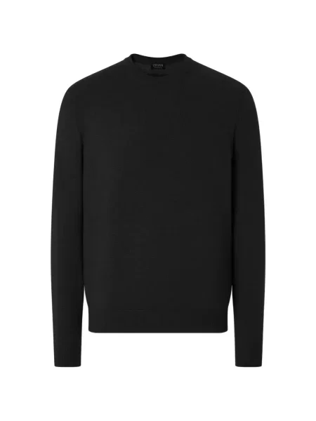 Pulover Zegna din cașmir cu decolteu rotund negru
