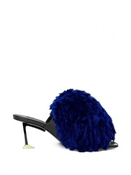 Papuci tip mules Givenchy din piele de lac albastru