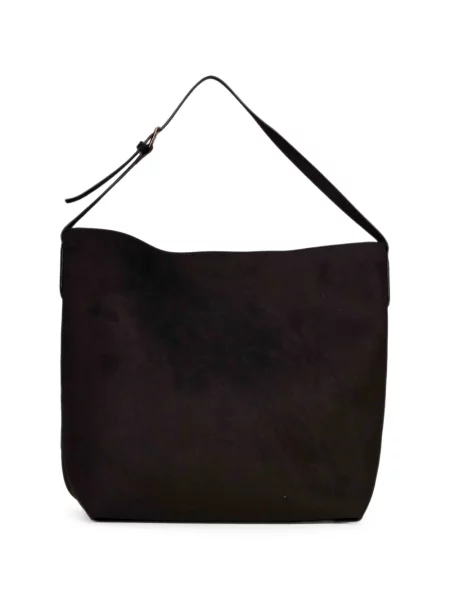 Geantă shopper Themoirè din piele de căprioară negru