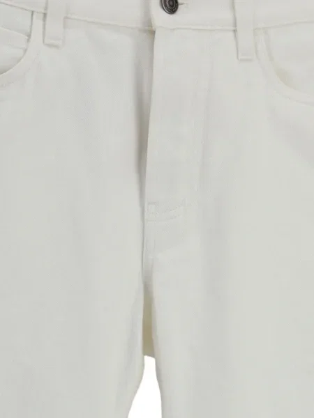 Blugi Loro Piana din piele cu 5 buzunare alb