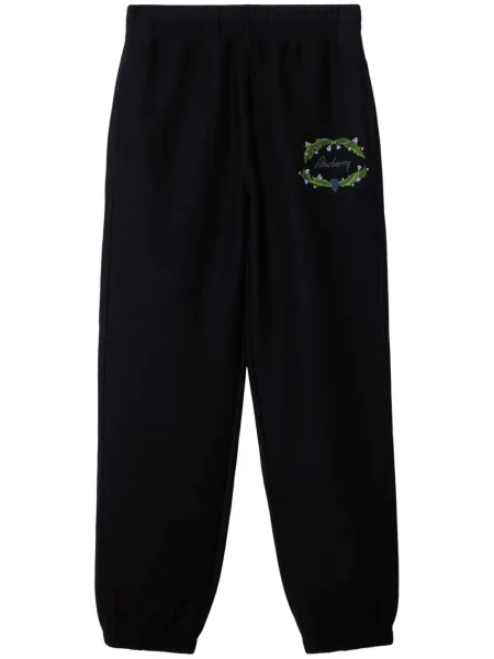 Pantaloni Burberry alergare cu autograf negru