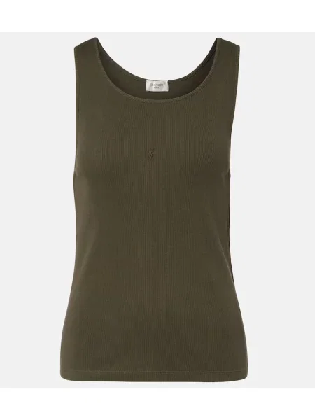 Top Saint Laurent din jerseu verde