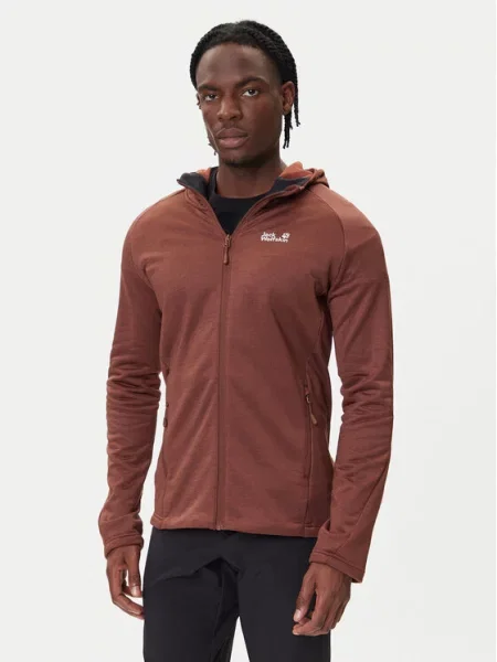 Jack Wolfskin Fleecová mikina Peak District hnedá