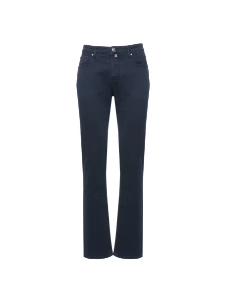Jeansy straight leg Jacob Cohen z logo niebieskie