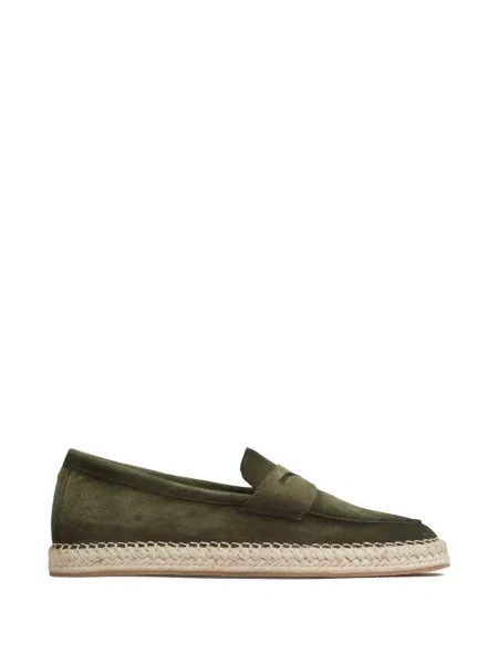 Espadrile Santoni din piele de căprioară verde