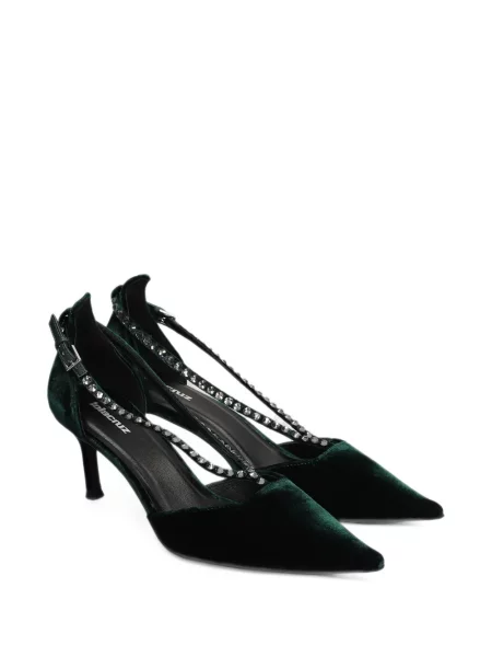 Pantofi cu toc Lola Cruz de catifea verde