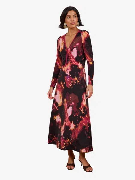 Love & roses Rochie mov vânătă / roz / roșu cireș negru
